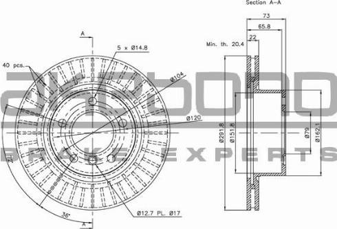 Akebono BN-0170 - Тормозной диск autospares.lv