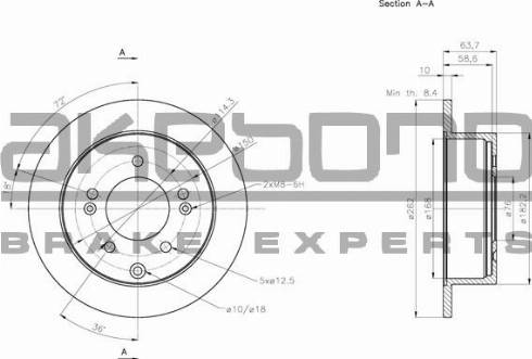 Akebono BN-0894 - Тормозной диск autospares.lv