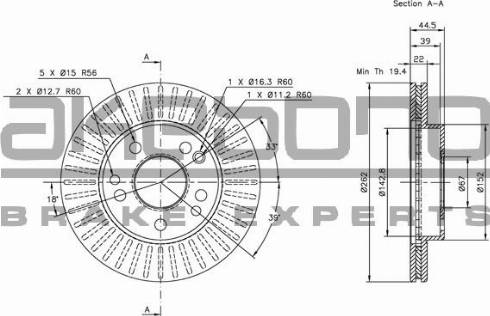 Akebono BN-0891 - Тормозной диск autospares.lv