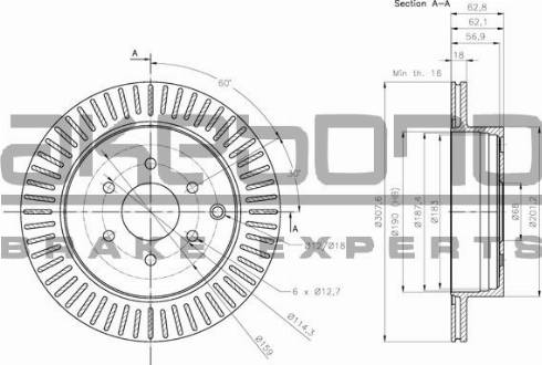 Akebono BN-0864E - Тормозной диск autospares.lv