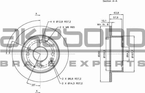 Akebono BN-0860E - Тормозной диск autospares.lv