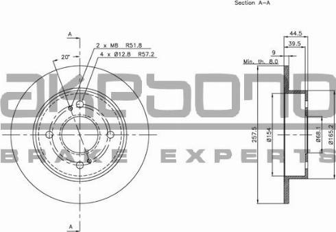 Akebono BN-0809 - Тормозной диск autospares.lv