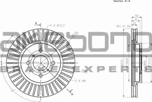 Akebono BN-0801E - Тормозной диск autospares.lv