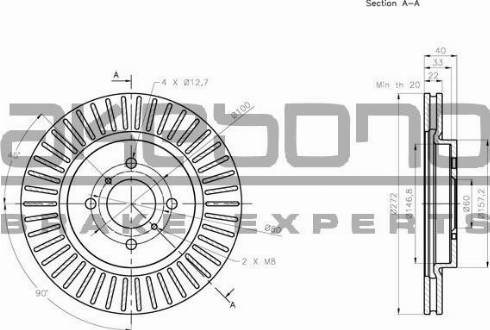 Akebono BN-0801 - Тормозной диск autospares.lv