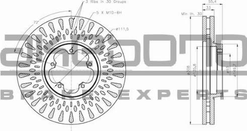 Akebono BN-0819E - Тормозной диск autospares.lv