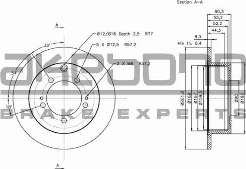 Akebono BN-0816 - Тормозной диск autospares.lv