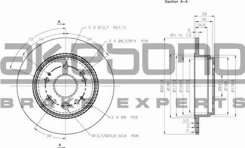 Akebono BN-0812 - Тормозной диск autospares.lv