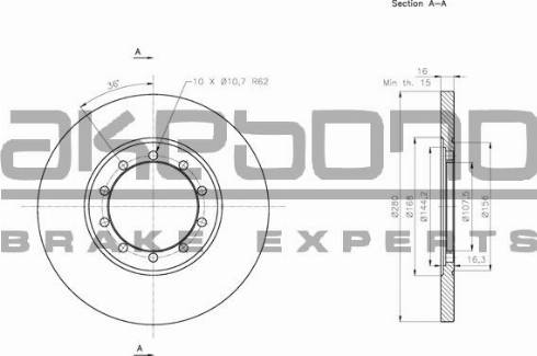 Akebono BN-0817 - Тормозной диск autospares.lv