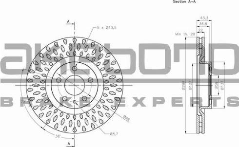 Akebono BN-0837E - Тормозной диск autospares.lv