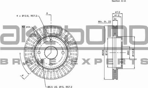 Akebono BN-0829 - Тормозной диск autospares.lv