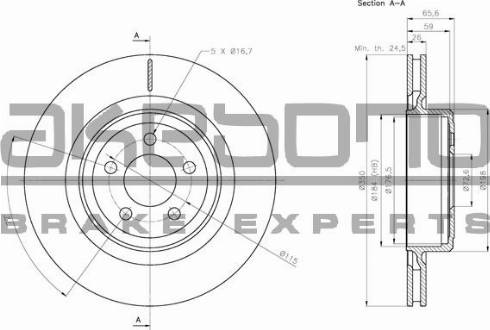 Akebono BN-0876 - Тормозной диск autospares.lv