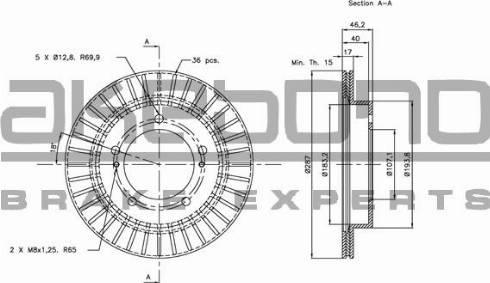 Akebono BN-0870 - Тормозной диск autospares.lv