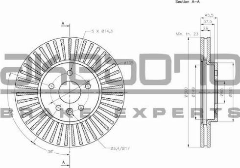 Akebono BN-0395 - Тормозной диск autospares.lv