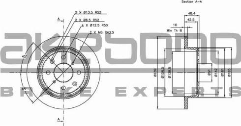 Akebono BN-0392E - Тормозной диск autospares.lv