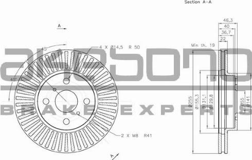 Akebono BN-0344E - Тормозной диск autospares.lv