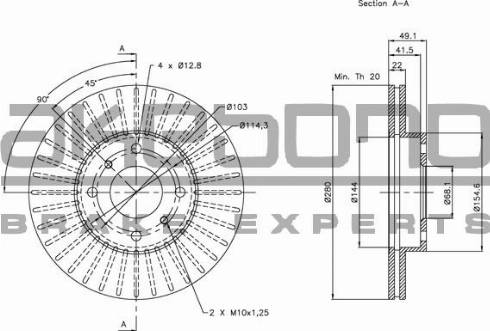 Akebono BN-0355 - Тормозной диск autospares.lv