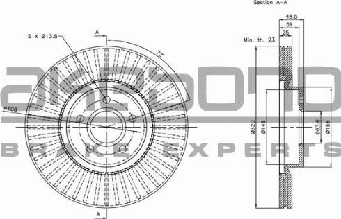 Akebono BN-0353E - Тормозной диск autospares.lv