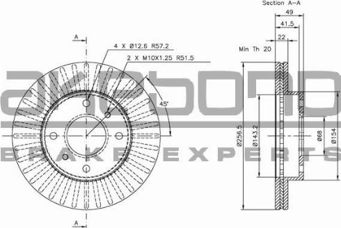 Akebono BN-0357E - Тормозной диск autospares.lv