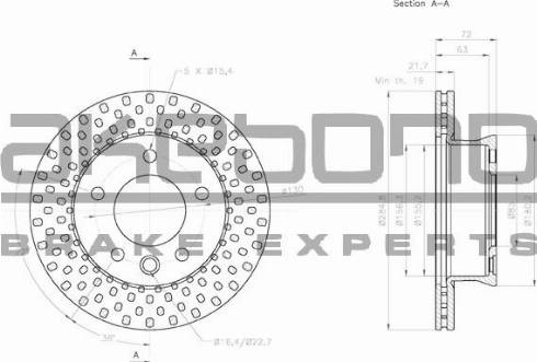 Akebono BN-0364E - Тормозной диск autospares.lv