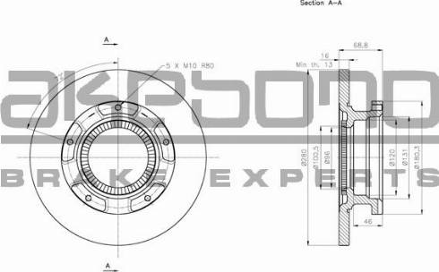 Akebono BN-0309E - Тормозной диск autospares.lv