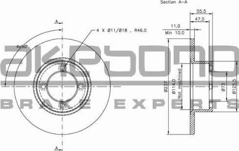 Akebono BN-0305 - Тормозной диск autospares.lv