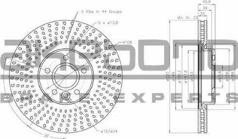 Akebono BN-0325 - Тормозной диск autospares.lv