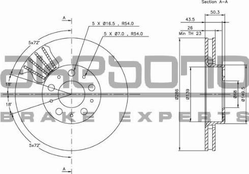 Akebono BN-0326E - Тормозной диск autospares.lv