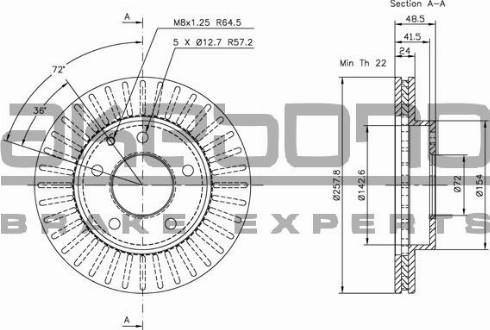 Akebono BN-0320 - Тормозной диск autospares.lv