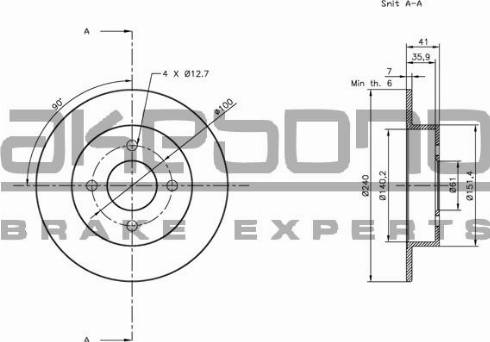 Akebono BN-0321 - Тормозной диск autospares.lv