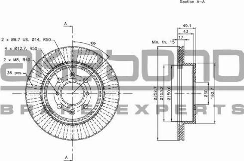 Akebono BN-0377E - Тормозной диск autospares.lv