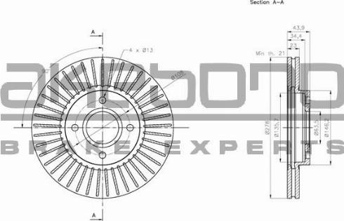 Akebono BN-0290 - Тормозной диск autospares.lv