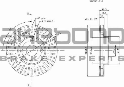 Akebono BN-0291 - Тормозной диск autospares.lv