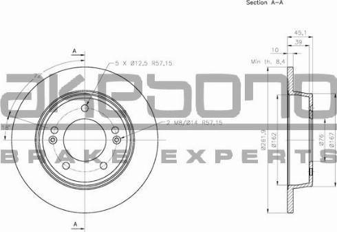 Akebono BN-0257 - Тормозной диск autospares.lv