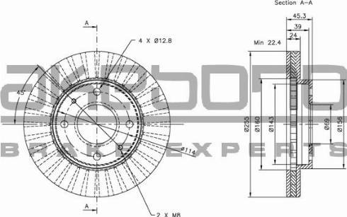 Akebono BN-0269 - Тормозной диск autospares.lv