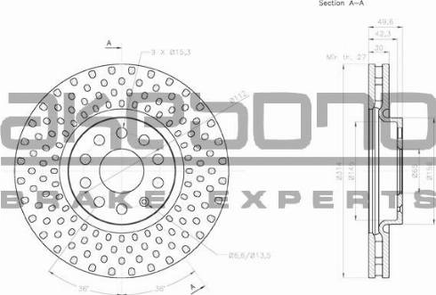 Akebono BN-0268 - Тормозной диск autospares.lv