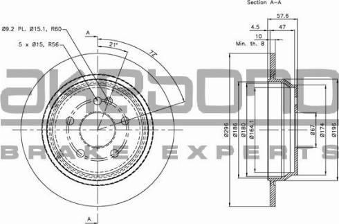 Akebono BN-0209 - Тормозной диск autospares.lv