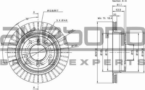 Akebono BN-0201 - Тормозной диск autospares.lv