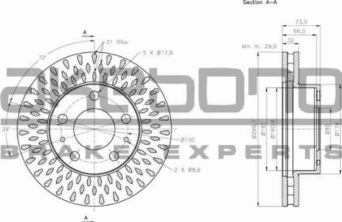 Akebono BN-0207 - Тормозной диск autospares.lv