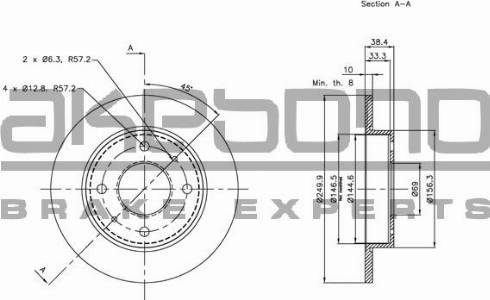 Akebono BN-0210 - Тормозной диск autospares.lv