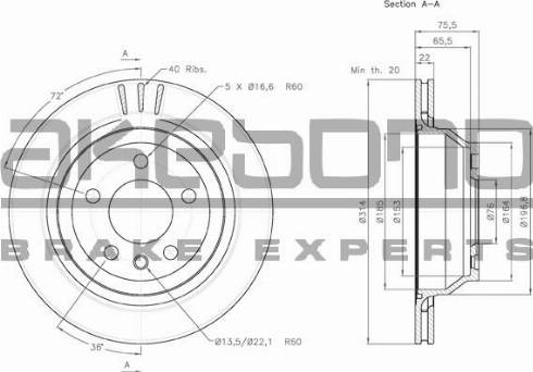 Akebono BN-0211 - Тормозной диск autospares.lv