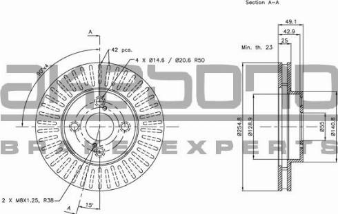 Akebono BN-0218E - Тормозной диск autospares.lv