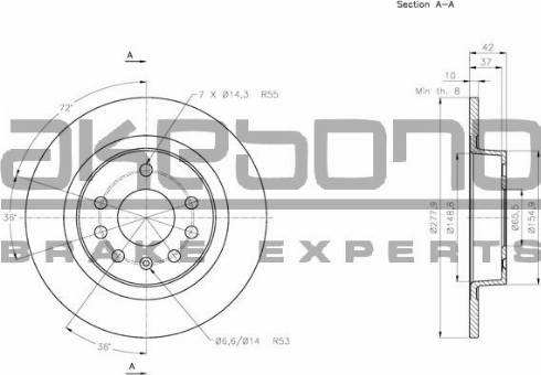 Akebono BN-0213 - Тормозной диск autospares.lv