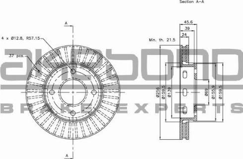 Akebono BN-0212 - Тормозной диск autospares.lv