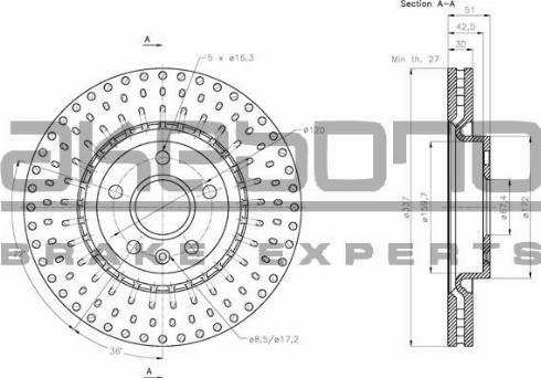 Akebono BN-0238 - Тормозной диск autospares.lv