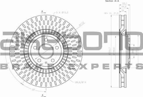 Akebono BN-0233 - Тормозной диск autospares.lv