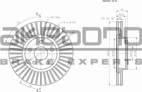 Akebono BN-0232E - Тормозной диск autospares.lv