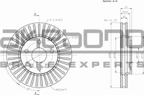 Akebono BN-0226E - Тормозной диск autospares.lv