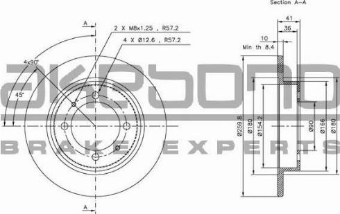 Akebono BN-0222 - Тормозной диск autospares.lv