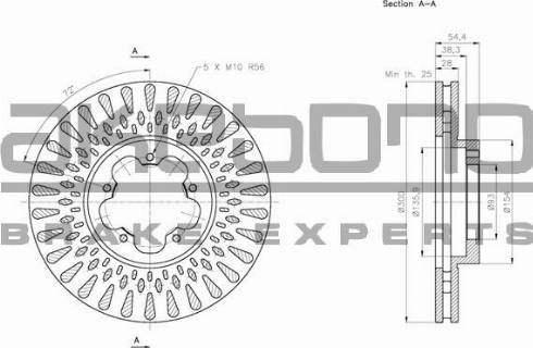 Akebono BN-0270 - Тормозной диск autospares.lv