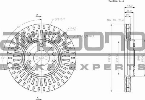 Akebono BN-0271 - Тормозной диск autospares.lv